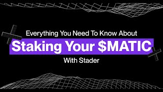 Matic Liquid Staking  Stader Labs MaticX Liquid Staking Token  How to stake Matic get MaticX [upl. by Thomsen815]