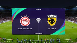 Olympiacos vs AEK Athens 23042023 Super League Greece  Championship  PES 2021 [upl. by Yelsgnik85]