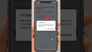 Try Again Later Instagram Problem  Agree To Instagrams Terms And Policies Problem  How To Shorts [upl. by Amsed452]