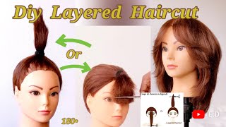 2 in 1  Tutorial  Quick amp Easy Technique  Layered haircut DIY  Medium Length [upl. by Asirahc]