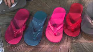 Vionic Orthotic Leather amp Mesh Thong Sandals  Tide II on QVC [upl. by Ylen]