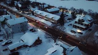 Houghton Michigan Winter Carnival and Keweenaw Peninsula by Drone [upl. by Asimaj]