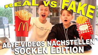 REAL vs FAKE  Socken Edition  Alte Videos nachstellen 🤣 TipTapTube [upl. by Danny234]