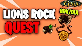 GUIA LIONS ROCK  NOBLE LION ITEM MOUNT FARM 80K24H  FULL QUEST FACIL✅  TIBIA [upl. by Izak]