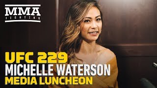 UFC 229 Michelle Waterson Media Lunch Scrum  MMA Fighting [upl. by Aleta]