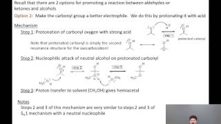 06 05 Hemiacetal formation under acidic conditions [upl. by Ellennahs]