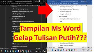 Latar Belakang Ms Word Jadi Gelap  Dark Mode [upl. by Eachelle309]