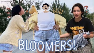 Sewing the easiest bloomer shorts ever No waistband no zipper free self drafted pattern [upl. by Attekahs]