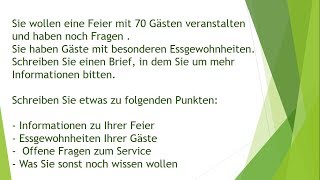 Bitte um Informationen  PartyService  Brief Schreiben Telc B2 [upl. by Giffer]