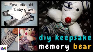 Cute and easy DIY memory bear tutorial made from old baby grow  upcycle clothes into keepsakes [upl. by Begga]