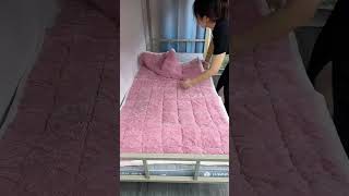 Mattress foldable with milk velvet bed cover it is so easy to use warm soft nonslip and does [upl. by Fairleigh]