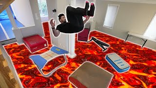 FLOOR IS LAVA Kids Challenge 🌋 TOUGHEST Backyard Obstacle Course  From INSIDE to OUTSIDE Our House [upl. by Imij]