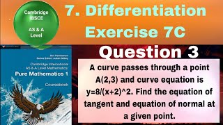 A curve passes through a point A23 and curve equation is y8x22 Find the equation of tangent [upl. by Ahseat973]