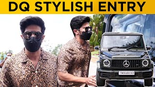 Dulquer Salmaan Stylish Car Entry In Kurup Press Meet [upl. by Lan]