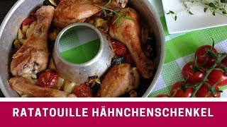 Ratatouille Hähnchenschenkel aus dem Omnia Backofen [upl. by Ailecra]