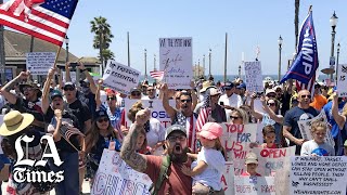 Thousands protest across California over coronavirus restrictions [upl. by Ellener]