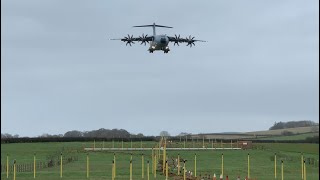 A400m Atlas landing at Brize Norton [upl. by Mackey]