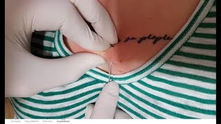 Dermal Piercing Görünümlü Göğüs Arası Piercing Delimi [upl. by Tips696]