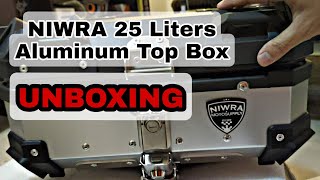 NIWRA Raptor 25 Liters Aluminum Top Box UNBOXING [upl. by Herbie83]