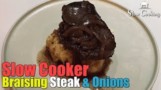 Tender Slow Cooker Braising Steak and Onions [upl. by Natloz]