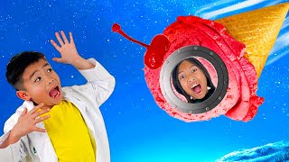 Wendy and Eric Pretend Play with Aliens and Ice Cream – Funny Stories for Children [upl. by Sad]