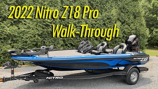 New Bass Boat 2022 Nitro Z18 Pro WalkThrough [upl. by Ruosnam]