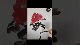 모란 peony flower 牧丹 봄꽃 꽃그리기 peony flower 牧丹 flower composition painting easy [upl. by Nohsauq]