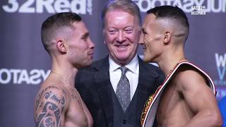 Words exchanged 👀 Josh Warrington and Carl Frampton promise to put on a war during final faceoff [upl. by Kaule]