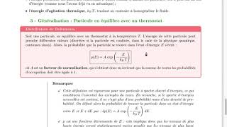 Chapitre T3  Introduction au facteur de Boltzmann Résumé [upl. by Nyleimaj]