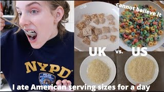 Eating AMERICAN recommended serving sizes for a day [upl. by Asoral530]