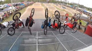 Elite Men BMX Gate FAIL Everyone Crashes [upl. by Redford904]