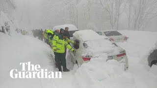 At least 22 stranded tourists dead at Pakistan hill station after heavy snowfall [upl. by Bel]