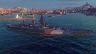 Dunkerque Tier 6 french premium battleship gameplay  World of Warships Blitz [upl. by Sedgewake]