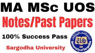 MA MSc UOS Notes amp Past Papers Solved  MA MSc 100 Success Papers UOS [upl. by Deppy218]