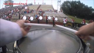 Tate High School Drumline 2015  Marching into Stadium 91815 [upl. by Yrotciv]