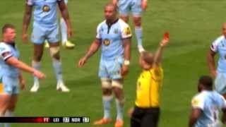 Dylan Hartley Red card for swearing at Wayne Barnes with closeup replay [upl. by Attevaj]