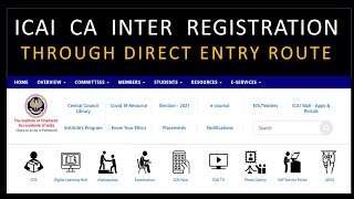 How To Register CA Intermediate Through Online Direct Entry Online CA Registration Twinkle Garg [upl. by Anipsed]