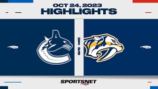 NHL Highlights  Canucks vs Predators  October 24 2023 [upl. by Neelia]