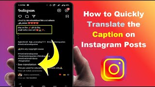 How to Translate Instagram Post Captions from other Language to English in Android Device [upl. by Analak368]