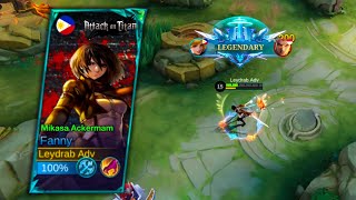 Fanny New Upcoming Collaboration Skin Attack on Titan  Mikasa Ackermam  Mobile Legends Bang Bang [upl. by Nadine]