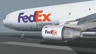 PMDG MD11 from FedEx takeoff in extreme low visibility [upl. by Queen]