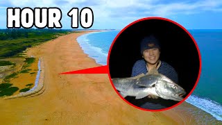 10 HOUR Beach Fishing Challenge WITH HELP [upl. by Gnohc969]