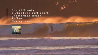 Surfing Tofino at Sunset  Chesterman Beach  Brutal Beauty  4K UHD [upl. by Ardnaskela]