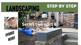 How to Build a Retaining Wall  Natural Stone with Block amp Paved Steps [upl. by Nashner]