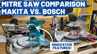 10quot Mitre Saw Comparison Bosch Glide CM10GD vs Makita LS1019L w Laser [upl. by Akerdnuhs52]