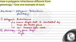 How is polygenic inheritance different from pleiotropy  Give one example of each [upl. by Navy]