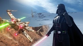 Star Wars™ Battlefront™ Beta  BATALLA AÉREA CON XWINGS amp ATAT [upl. by Nallad86]