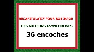 Comment faire un schéma de bobinage RÉCAPITULATIF POUR BOBINAGE 36 encoches [upl. by Ynnav]