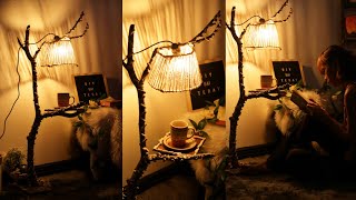 HOW TO TURN A TREE BRANCH INTO A BEAUTIFUL STANDING LAMP FOR YOUR HOME  DIY TREE BRANCH LAMP [upl. by Yraunaj211]