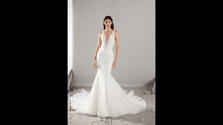 Sehr edles Designer Brautkleid mit ausgefallener BlätterSpitze [upl. by Dowzall493]